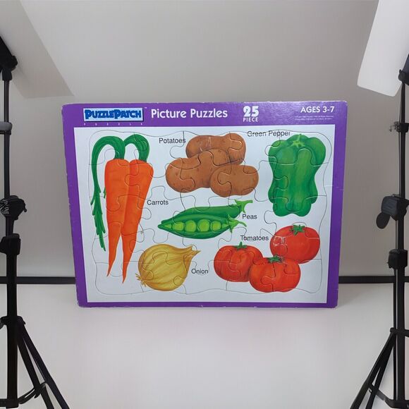 1992 Puzzle Patch 25 Piece Puzzle Vegetables - Picture 1 of 4